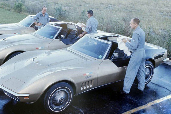 NASA Apollo 12 crew with their matching Corvettes | Mac's Motor City Garage