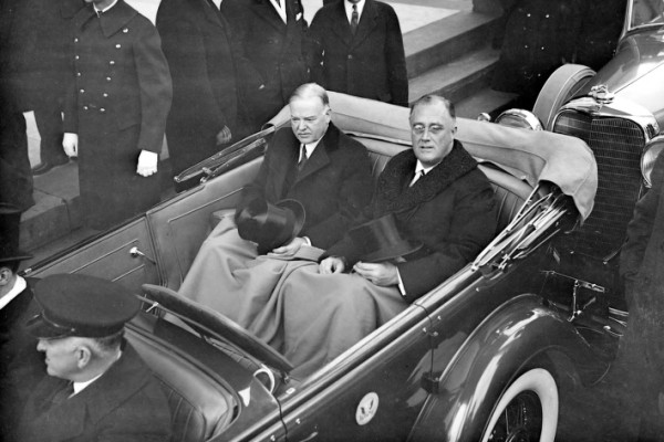 Presidents Herbert Hoover and Franklin D. Roosevelt Lincoln Touring ...