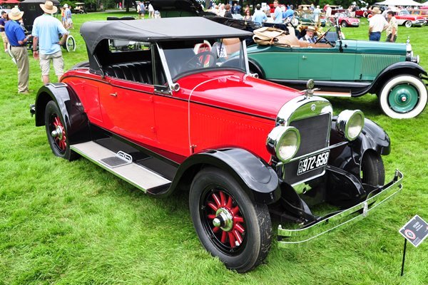 Here is a sporty picture of a 1927 Convertible in front of a Western ...